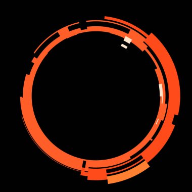 Fütürist dairesel gövde arayüzü elementi. Soyut çember geometrik arkaplan. Dijital teknolojinin grafiksel çizimi.