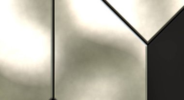 Üç boyutlu metalik doku. Uzay gemisi desenli yüzey. Aydınlık ve karanlık paneller. Fütürist soyut duvar kağıdı. Geometrik teknolojik yansıtıcı arkaplan.