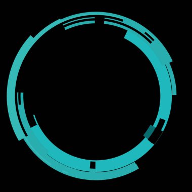 Fütürist dairesel gövde arayüzü elementi. Soyut çember geometrik arkaplan. Dijital teknolojinin grafiksel çizimi.