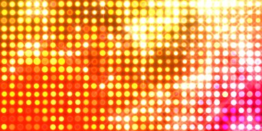 Parlak desenli duvar kağıdı. Sahne ışıkları olan renkli ışıkların ihtişamlı arkaplanı. Parlayan ışıklar siyah arka planda parti izleri. Sahne veya stadyum ışıklarının dijital illüstrasyonu. 