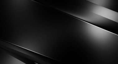 Geometrik katmanlı 3 boyutlu siyah arkaplan. Soyut koyu fütüristik duvar kağıdı. Zarif, parlak çizgili arka plan. Poster, broşür, sunum ve web sitesi için geometrik şablon tasarımı.