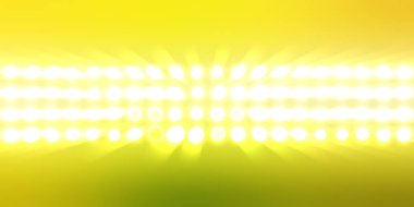 Parlak desenli duvar kağıdı. Sahne ışıkları olan renkli ışıkların ihtişamlı arkaplanı. Parlayan ışıklar siyah arka planda parti izleri. Sahne veya stadyum ışıklarının dijital illüstrasyonu. 