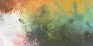 Soyut arkaplanda pürüzlü fırça darbeleri. Fırça boyası. Renkli boya darbeleri. Eşsiz duvar sanatı. Tuvaldeki modern sanat. Renkli çağdaş sanat eserleri.