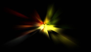 Parlayan yıldızın patlaması. Dinamik renkli arkaplan resmi. Parıldayan ışıklar duvar kağıdı. Tasarımınız için canlı şablon.