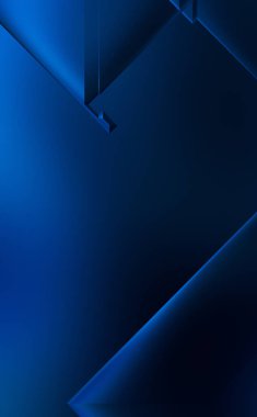 3 boyutlu illüstrasyon. Moda, basit geometrik renk gradyan arkaplan. Geometrik dinamik şekiller. Gölgeli teknoloji dijital şablonu ve gradyan arkaplanda ışıklar.  