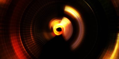 Parlayan neon ışıkları. Parlak sunum tasarım şablonu. Fotoğraf makinesi konsepti. Soyut arkaplan. Dönen ışık ışınları. Hareketli kavramsal duvar kağıdı. Grafik dijital illüstrasyon. 