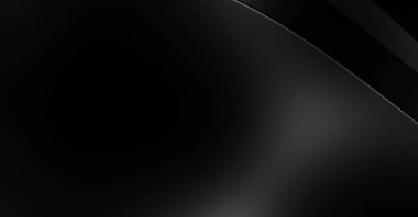 Siyah kıvrımlı yüzey. 3 boyutlu illüstrasyon. Soyut fütüristik geçmiş. Minimalist geometrik kapak tasarımı. Çarpık siyah çizgiler. Lüks dokuma duvar kağıdı. Zarif arkaplan.