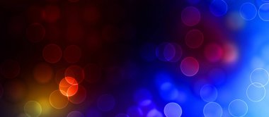 Kavramsal ışıklar duvar kağıdı. Güzel soyut çok renkli bokeh çemberleri parçacıklarla çevrili. Metninizi veya başlığınızı göstermek için boşluk ile odaklanmış olmayan canlı illüstrasyon. 