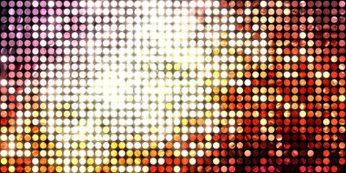 Parlayan ışıklar siyah arka planda parti izleri. Sahne veya stadyum ışıklarının dijital illüstrasyonu. Parlak desenli duvar kağıdı. Sahne ışıkları ile renkli ışıkların ihtişamlı arkaplanı.