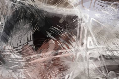 Soyut arkaplanda pürüzlü fırça darbeleri. Fırça boyası. Renkli boya darbeleri. Eşsiz duvar sanatı. Tuvaldeki modern sanat. Renkli çağdaş sanat eserleri.