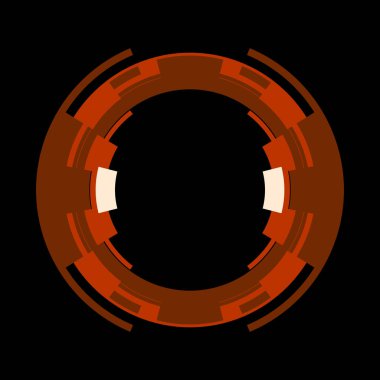 Fütürist dairesel gövde arayüzü elementi. Soyut çember geometrik arkaplan. Dijital teknolojinin grafiksel çizimi.