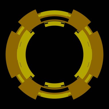 Fütürist dairesel gövde arayüzü elementi. Soyut çember geometrik arkaplan. Dijital teknolojinin grafiksel çizimi.
