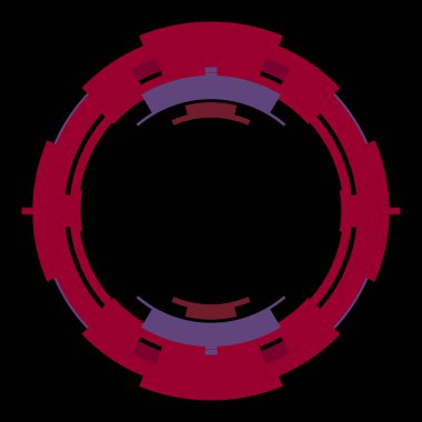Fütürist dairesel gövde arayüzü elementi. Soyut çember geometrik arkaplan. Dijital teknolojinin grafiksel çizimi.