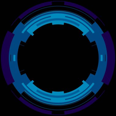 Fütürist dairesel gövde arayüzü elementi. Soyut çember geometrik arkaplan. Dijital teknolojinin grafiksel çizimi.