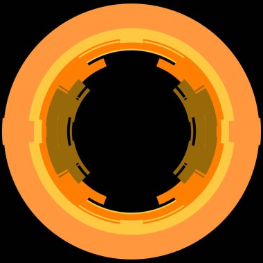 Fütürist dairesel gövde arayüzü elementi. Soyut çember geometrik arkaplan. Dijital teknolojinin grafiksel çizimi.