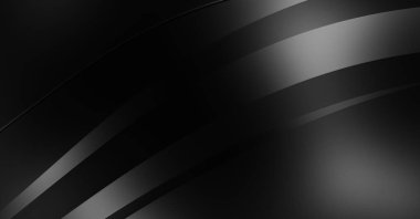 Siyah kıvrımlı yüzey. 3 boyutlu illüstrasyon. Soyut fütüristik geçmiş. Minimalist geometrik kapak tasarımı. Çarpık siyah çizgiler. Lüks dokuma duvar kağıdı. Zarif arkaplan.