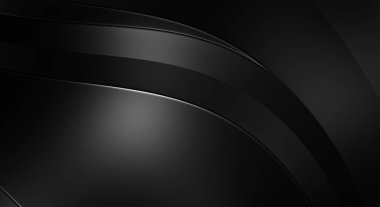 Siyah kıvrımlı yüzey. 3 boyutlu illüstrasyon. Soyut fütüristik geçmiş. Minimalist geometrik kapak tasarımı. Çarpık siyah çizgiler. Lüks dokuma duvar kağıdı. Zarif arkaplan.