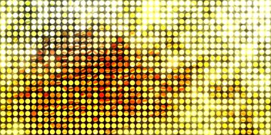 Parlayan ışıklar siyah arka planda parti izleri. Sahne veya stadyum ışıklarının dijital illüstrasyonu. Parlak desenli duvar kağıdı. Sahne ışıkları ile renkli ışıkların ihtişamlı arkaplanı.