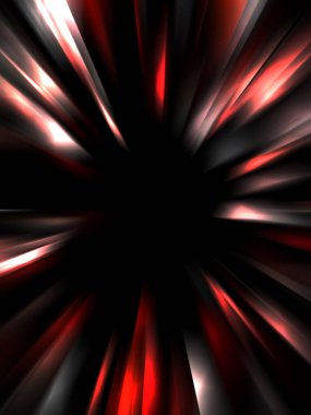 Siyah arkaplanda izole edilmiş dinamik ışık ışınları. Parlayan renkli ışık parçacıklarının grafiksel 2d çizimi.