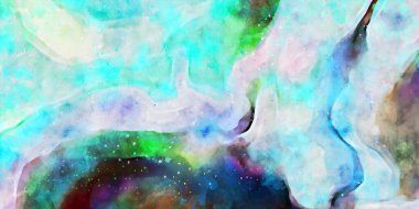 Kova desenli illüstrasyon. Çağdaş ve modern doku. Soyut renk boyama arka planı. Yaratıcı ve sanatsal duvar kağıdı. Fırçalanmış şekilleri ve lekeleri olan sanatsal duvar..