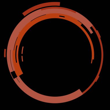 Fütürist dairesel gövde arayüzü elementi. Soyut çember geometrik arkaplan. Dijital teknolojinin grafiksel çizimi.