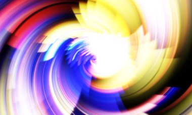 Dönen Işık gösterisi arka planı. Canlı renklerle donatılmış ruhani enerji girdabı. Renkli canlı hareket çizimi. Tanıtım geçmişi. Kutlama grafiği.