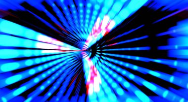 Siyah arkaplanda dönen ışık gösterisi. Lüks çizgiler. Parlak kıvrımlı duvar kağıdı. Uzay tüneli. Dönen ışık çemberi ya da maytap izi. Parlak konsept çizimi.