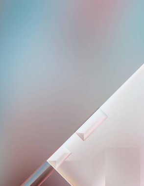 Geometrik dinamik şekiller. Gölgeli teknoloji dijital şablonu ve gradyan arka planda ışıklar. Modern basit geometrik renk gradyanı soyut arkaplan. 3B illüstrasyon. 