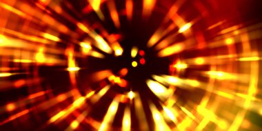 Parlayan ışıkları hareket ettirmenin havalı arka planı. Tasarımınız için canlı renkli bir portal şablonu. Işık ışınları ve hareket halindeki ışıldayan parçacıklar bir solucan deliği şekli oluşturuyor..