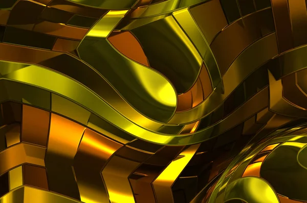 Illustration Vridbara Metallpaneler Struktur Färgglada Glänsande Abstrakt Tapet Geometrisk Teknisk — Stockfoto