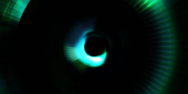 Parlayan neon ışıkları. Parlak sunum tasarım şablonu. Fotoğraf makinesi konsepti. Soyut arkaplan. Dönen ışık ışınları. Hareketli kavramsal duvar kağıdı. Grafik dijital illüstrasyon. 