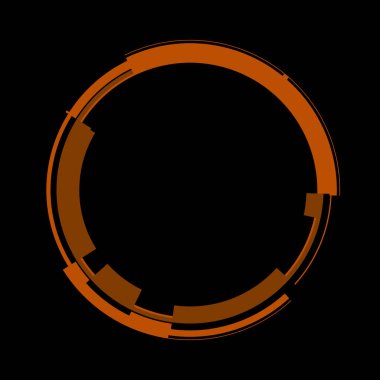 Fütürist dairesel gövde arayüzü elementi. Soyut çember geometrik arkaplan. Dijital teknolojinin grafiksel çizimi.