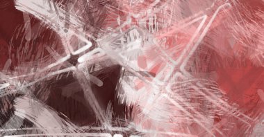 Soyut arkaplanda pürüzlü fırça darbeleri. Fırça boyası. Renkli boya darbeleri. Eşsiz duvar sanatı. Tuvaldeki modern sanat. Renkli çağdaş sanat eserleri.