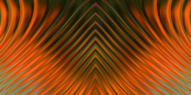 Renkli dalgalı yansıtıcı duvar kağıdının üç boyutlu çizimi. Duvar kağıdı, afiş, arkaplan, kart, kitap kapağı veya web sitesi için grafiksel illüstrasyon. Soyut parlak arkaplan.