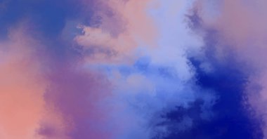 Modern fırça darbeleri. Poster, duvar sanatı, afiş, kart, kitap kapağı veya ambalaj için rahatlatıcı kompozisyonun yumuşak renkli çizimi. Pastel renklerle suluboya. 