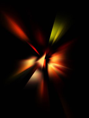 Parlayan ışıkları hareket ettirmenin havalı arka planı. Tasarımınız için canlı renkli bir portal şablonu. Işık ışınları ve hareket halindeki ışıldayan parçacıklar bir solucan deliği şekli oluşturuyor..