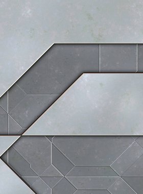 Katmanlı paneller. Fütürist soyut duvar kağıdı. Geometrik teknolojik yansıtıcı arka plan 3D metalik doku. Uzay gemisi desen yüzeyi.