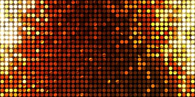 Parlayan ışıklar siyah arka planda parti izleri. Sahne veya stadyum ışıklarının dijital illüstrasyonu. Parlak desenli duvar kağıdı. Sahne ışıkları ile renkli ışıkların ihtişamlı arkaplanı.