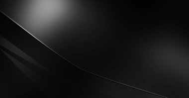 Siyah kıvrımlı yüzey. 3 boyutlu illüstrasyon. Soyut fütüristik geçmiş. Minimalist geometrik kapak tasarımı. Çarpık siyah çizgiler. Lüks dokuma duvar kağıdı. Zarif arkaplan.