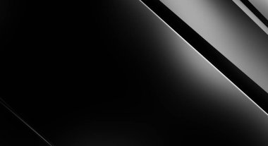 Geometrik katmanlı 3 boyutlu siyah arkaplan. Soyut koyu fütüristik duvar kağıdı. Zarif, parlak çizgili arka plan. Poster, broşür, sunum ve web sitesi için geometrik şablon tasarımı.