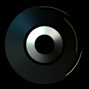 Gelecekçi hud arayüzü elementi. Soyut geometrik arkaplan. Dijital teknolojinin grafiksel çizimi siyah arkaplanda izole edildi..