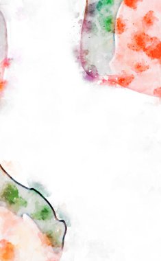 Kova desenli illüstrasyon. Çağdaş ve modern doku. Soyut renk boyama arka planı. Yaratıcı ve sanatsal duvar kağıdı. Fırçalanmış şekilleri ve lekeleri olan sanatsal duvar..