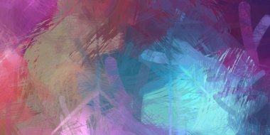 Soyut arkaplanda pürüzlü fırça darbeleri. Fırça boyası. Renkli boya darbeleri. Eşsiz duvar sanatı. Tuvaldeki modern sanat. Renkli çağdaş sanat eserleri.