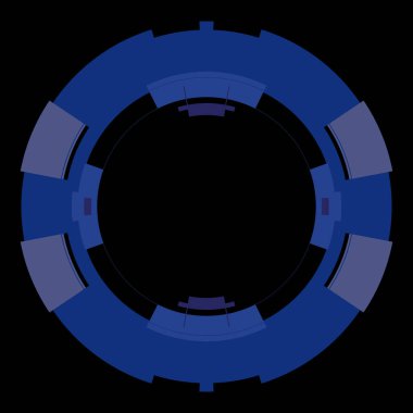 Fütürist dairesel gövde arayüzü elementi. Soyut çember geometrik arkaplan. Dijital teknolojinin grafiksel çizimi.
