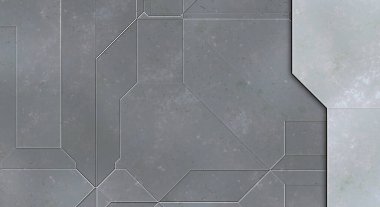 Katmanlı paneller. Fütürist soyut duvar kağıdı. Geometrik teknolojik yansıtıcı arka plan 3D metalik doku. Uzay gemisi desen yüzeyi.