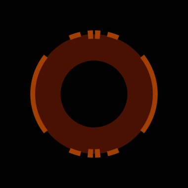 Fütürist dairesel gövde arayüzü elementi. Soyut çember geometrik arkaplan. Dijital teknolojinin grafiksel çizimi.