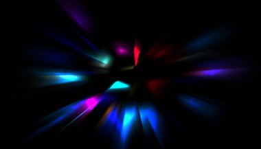 Parlayan ışıkları hareket ettirmenin havalı arka planı. Tasarımınız için canlı renkli bir portal şablonu. Işık ışınları ve hareket halindeki ışıldayan parçacıklar bir solucan deliği şekli oluşturuyor..