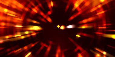 Parlayan ışıkları hareket ettirmenin havalı arka planı. Tasarımınız için canlı renkli bir portal şablonu. Işık ışınları ve hareket halindeki ışıldayan parçacıklar bir solucan deliği şekli oluşturuyor..