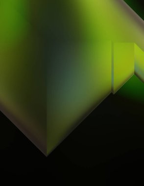 Geometrik dinamik şekiller. Gölgeli teknoloji dijital şablonu ve gradyan arka planda ışıklar. Modern basit geometrik renk gradyanı soyut arkaplan. 3B illüstrasyon. 