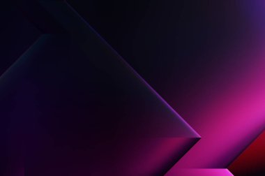 Geometrik dinamik şekiller. Gölgeli teknoloji dijital şablonu ve gradyan arka planda ışıklar. Modern basit geometrik renk gradyanı soyut arkaplan. 3B illüstrasyon. 